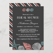 Uitnodiging met schoolbord schelpen voor strandtro (Voorkant / Achterkant)