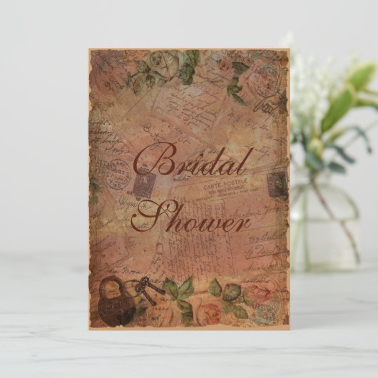 Uitnodiging met Slot en Sleutels (Staand voorkant)