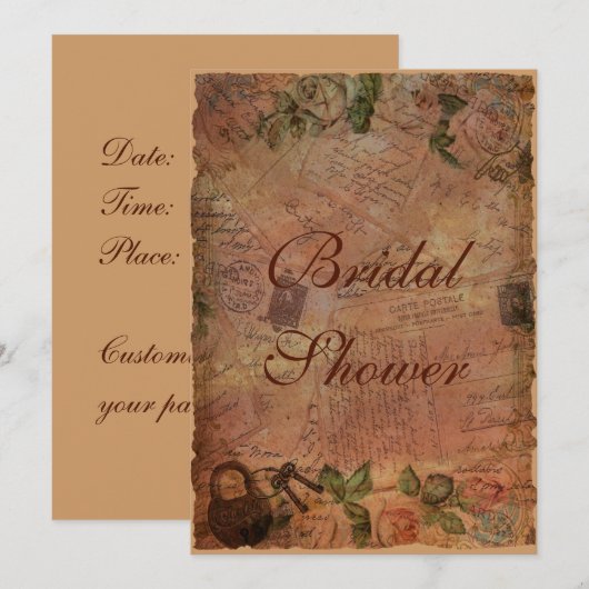  Uitnodiging met Slot en Sleutels (Voorkant / Achterkant)