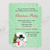 Uitnodiging met Snowman om kerstfeest te vieren (Voorkant / Achterkant)