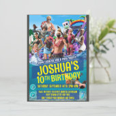 Uitnodiging met spelthema (Staand voorkant)