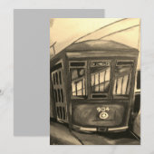 Uitnodiging met thema New Orleans Streetcar (Voorkant / Achterkant)