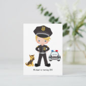 Uitnodiging met thema Politiefeest (Staand voorkant)