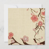 Uitnodiging met vintage kersenbloesem bloemen (Voorkant)