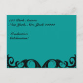 Uitnodiging met vintage zwarte krullen briefkaart (Achterkant)