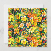 Uitnodiging met vrolijke bloemen en bijen (Achterkant)