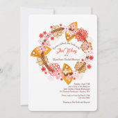 Uitnodiging met waaier en bloemen (Voorkant)