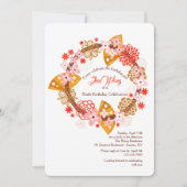 Uitnodiging met waaier en bloemen (Voorkant)