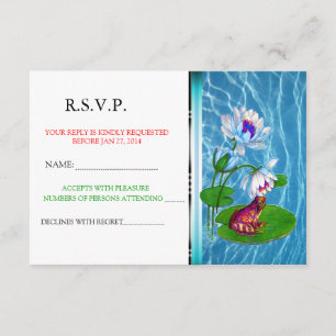 Uitnodiging met waterlelie en kikker RSVP-aankondi