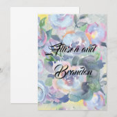 uitnodiging met waterverf bloemen (Voorkant / Achterkant)