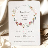 Uitnodiging met waterverf wilde bloemen schrift