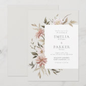 Uitnodiging met wilde bloemen (Voorkant / Achterkant)