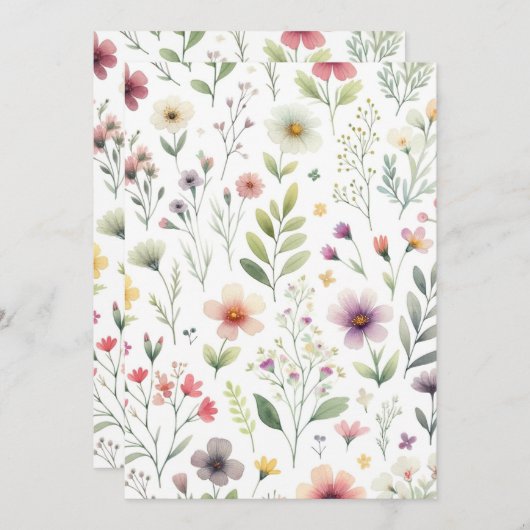 Uitnodiging met wilde bloemen (Voorkant / Achterkant)