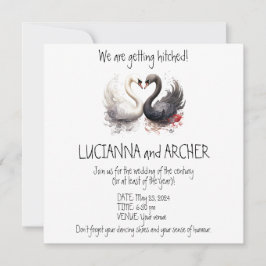 Uitnodiging met zwanen