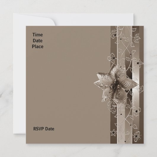 Uitnodiging Metalic Ripple Biege Gold Deco (Achterkant)