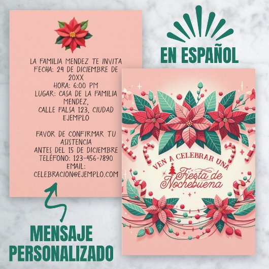 Uitnodiging Mexicaans Kerstfeest Nochebuena