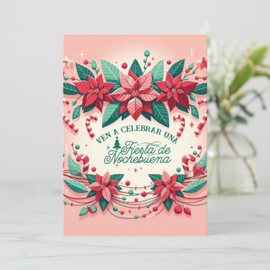 Uitnodiging Mexicaans Kerstfeest Spanish (Staand voorkant)