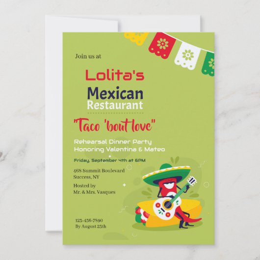 Uitnodiging Mexicaans Restaurant (Voorkant)