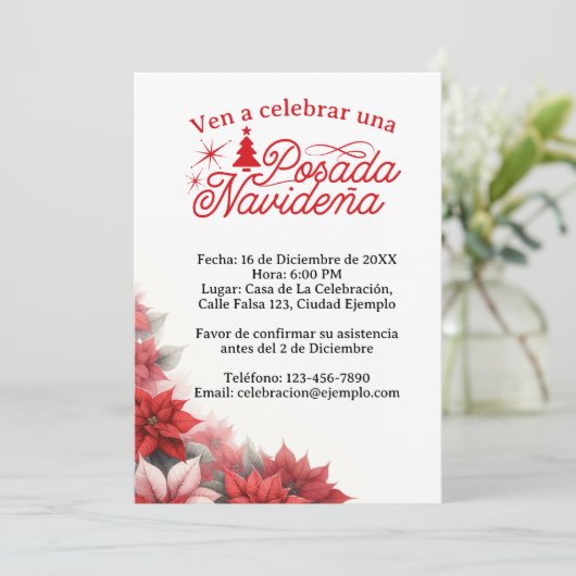 Uitnodiging Mexicaanse Kerstposada (Staand voorkant)