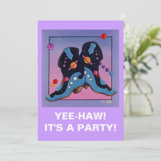 Uitnodiging - Midnight Cowboy Boots (Staand voorkant)