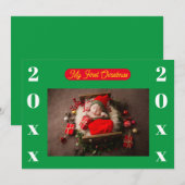 Uitnodiging - Mijn Eerste Kerstmis - Foto/Jaar toe (Voorkant / Achterkant)