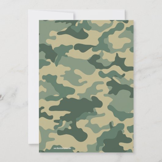 Uitnodiging militaire/camouflage partij (Achterkant)
