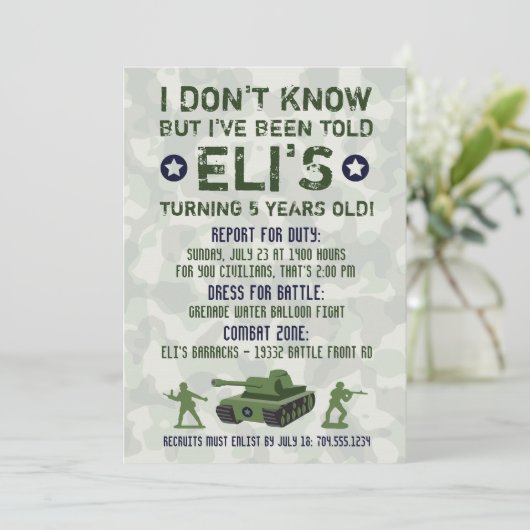 Uitnodiging militaire dag leger (Staand voorkant)