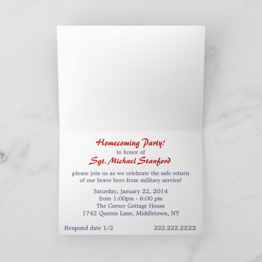 Uitnodiging militaire thuiskomers (Binnen)