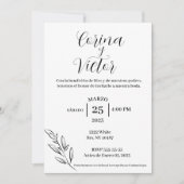 Uitnodiging minimalistas en español (Voorkant)