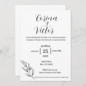 Uitnodiging minimalistas en español (Voorkant / Achterkant)