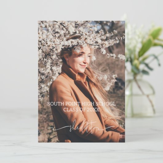 Uitnodiging minimalistische Boho fotograaf (Staand voorkant)