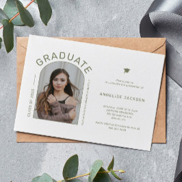 Uitnodiging minimalistische elegante fotograduatie