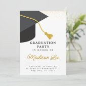 Uitnodiging minimalistische Graduation Party (Staand voorkant)
