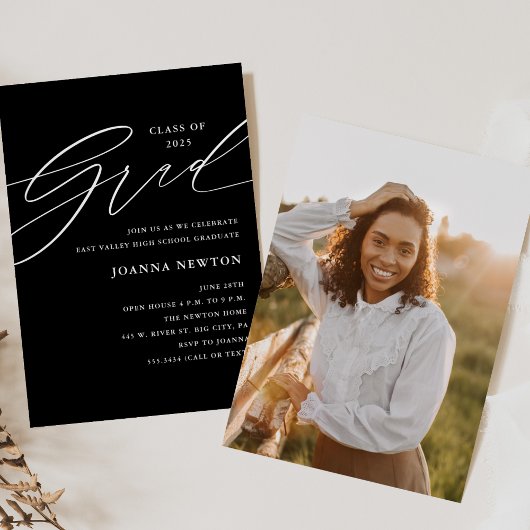 Uitnodiging minimalistische Graduation Party