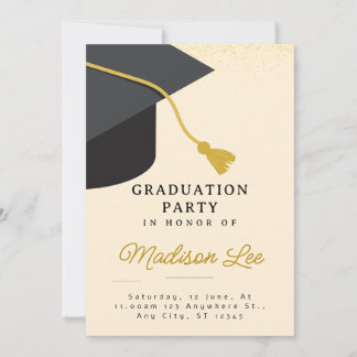 Uitnodiging minimalistische Graduation Party