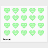  uitnodiging Mint Green Hart Sticker (Vel)