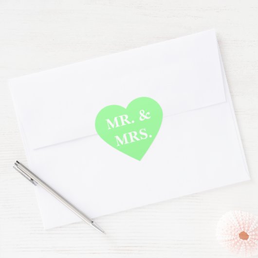  uitnodiging Mint Green Hart Sticker (Envelop)
