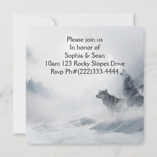 Uitnodiging Mist Fog Wolf Destiny Destiny's (Voorkant)