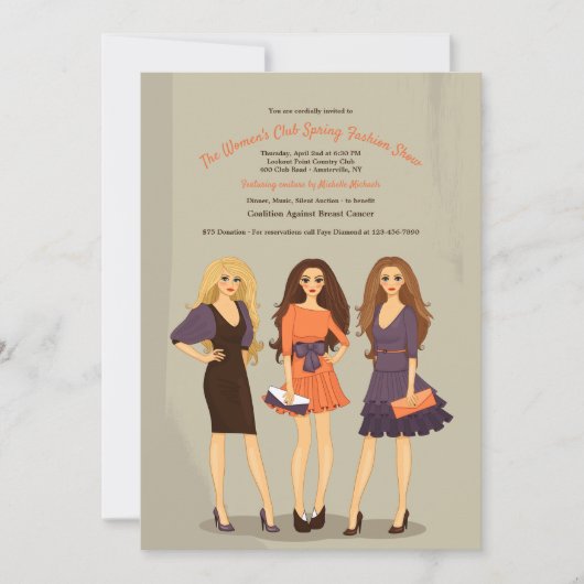 Uitnodiging mode Show Modellen (Voorkant)