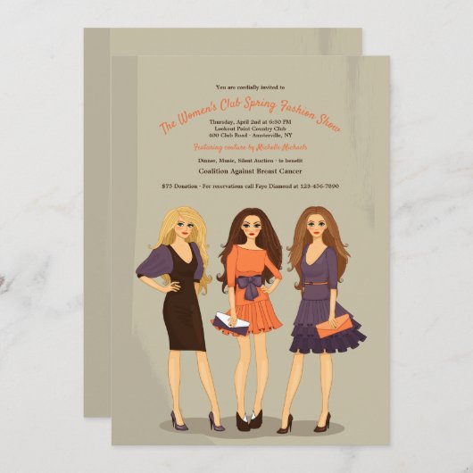 Uitnodiging mode Show Modellen (Voorkant / Achterkant)