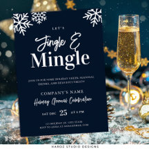 Uitnodiging Modern Blue Bedrijfs Kerstfeest