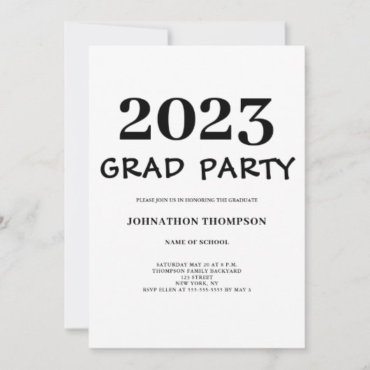 Uitnodiging moderne Graduation Party (Voorkant)