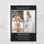 Uitnodiging moderne Graduation Party (Achterkant)