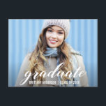 Uitnodiging moderne Graduation Party | Foto B<br><div class="desc">Het moderne Briefkaart van de Foto van de Partij van de Graduatie van het Manuscript van de Graduatie - Leeg terug</div>