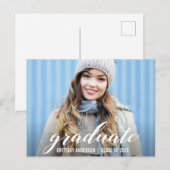 Uitnodiging moderne Graduation Party | Foto B (Voorkant / Achterkant)