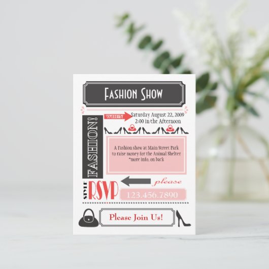 Uitnodiging Modeshow (Staand voorkant)