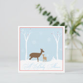 Uitnodiging moeder en Baby Deer Baby shower (Staand voorkant)