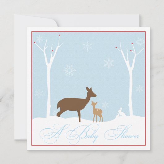 Uitnodiging moeder en Baby Deer Baby shower (Voorkant)