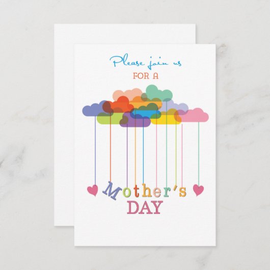 Uitnodiging,  Moederdag brunch Kaart (Voorkant / Achterkant)