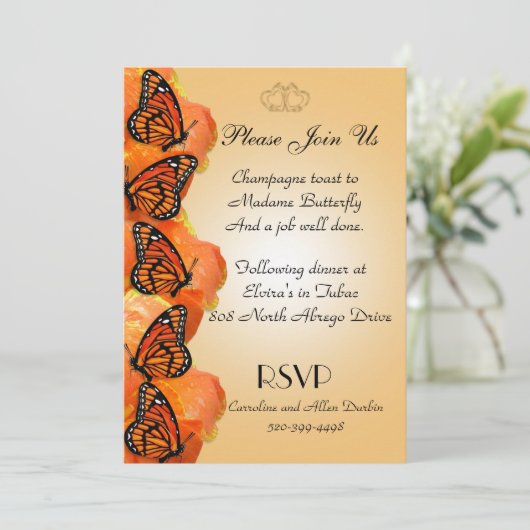 Uitnodiging Monarch Butterflies (Staand voorkant)